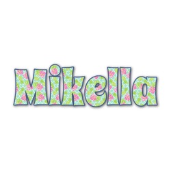 Preppy Hibiscus Name/Text Decal - Custom Sizes (Personalized)