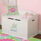 Preppy Hibiscus Wall Name & Initial Small on Toy Chest