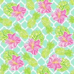 Preppy Hibiscus Wallpaper & Surface Covering (Peel & Stick 24"x 24" Sample)