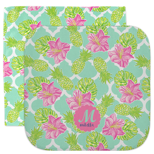Custom Preppy Hibiscus Facecloth / Wash Cloth (Personalized)