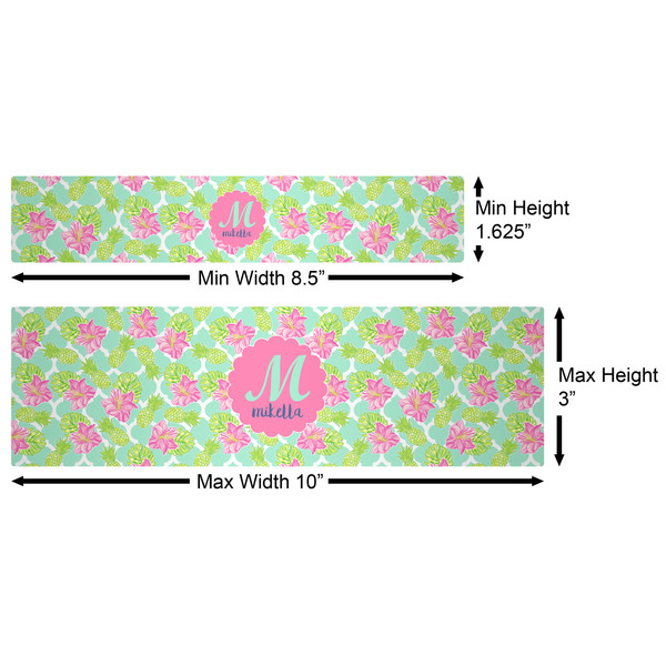 Preppy Hibiscus Water Bottle Labels w/ Dimensions