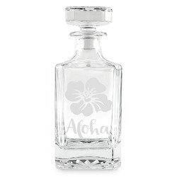 Preppy Hibiscus Whiskey Decanter - 26 oz Square (Personalized)