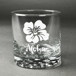 Preppy Hibiscus Whiskey Glass - Engraved (Personalized)