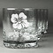Preppy Hibiscus Whiskey Glasses Set of 4 - Engraved Front