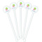 Preppy Hibiscus White Plastic 5.5" Stir Stick - Fan View