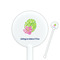 Preppy Hibiscus 5.5" Round Plastic Stir Sticks - White - Single Sided (Personalized)