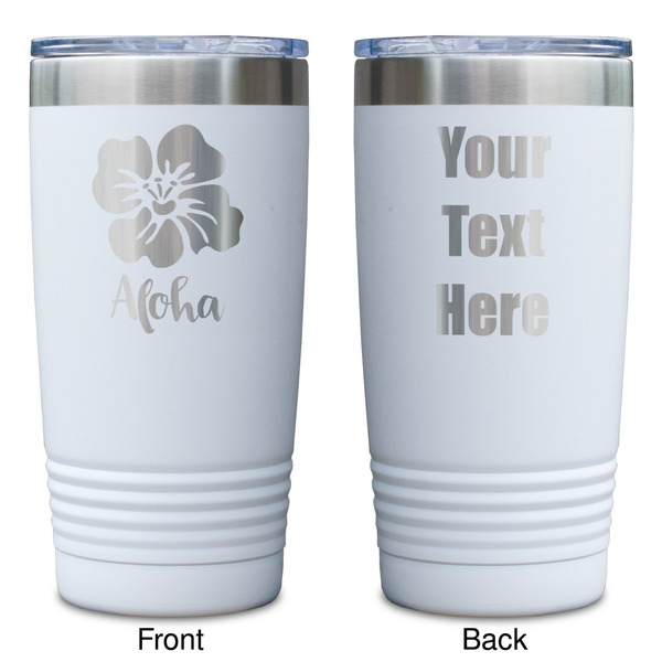 Preppy Hibiscus White Polar Camel Tumbler - 20oz - Double Sided - Approval