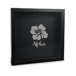 Preppy Hibiscus Wine Cork Shadow Box - 12in x 12in (Personalized)