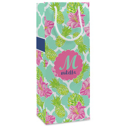 Preppy Hibiscus Wine Gift Bags - Gloss (Personalized)