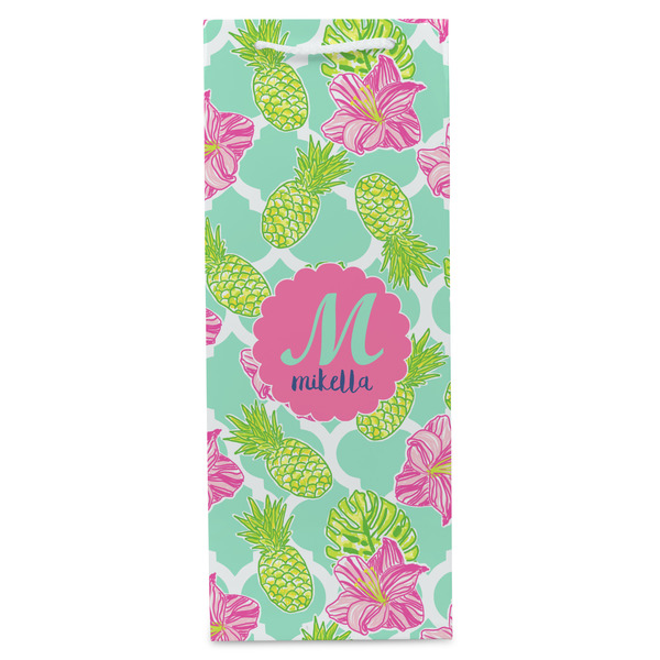 Preppy Hibiscus Wine Gift Bag - Matte - Front