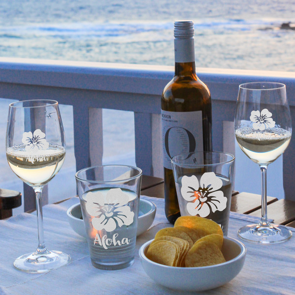 Preppy Hibiscus Wine Glasses - Lifestyle (UPDATE)