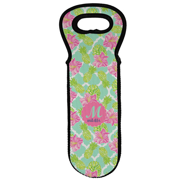 Custom Preppy Hibiscus Wine Tote Bag (Personalized)
