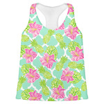 Preppy Hibiscus Womens Racerback Tank Top - Large