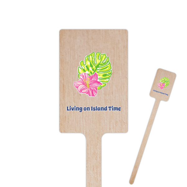 Custom Preppy Hibiscus Rectangle Wooden Stir Sticks (Personalized)