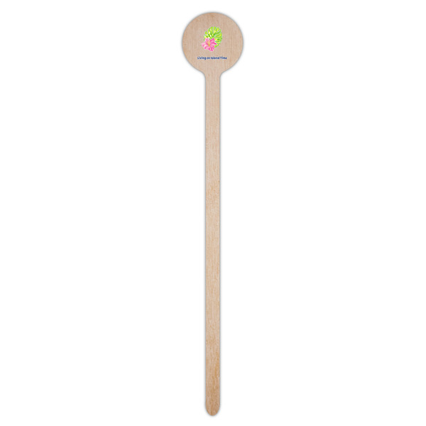 Preppy Hibiscus Wooden 7.5" Stir Stick - Round - Single Stick