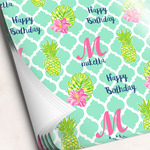 Preppy Hibiscus Wrapping Paper Sheets - Single-Sided - 20" x 28" (Personalized)