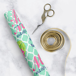 Preppy Hibiscus Wrapping Paper Roll - Small (Personalized)