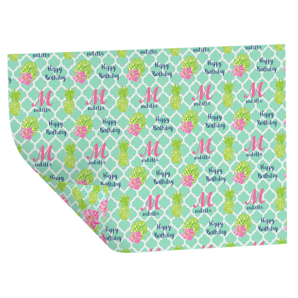Custom Preppy Hibiscus Wrapping Paper Sheets - Double-Sided - 20" x 28" (Personalized)