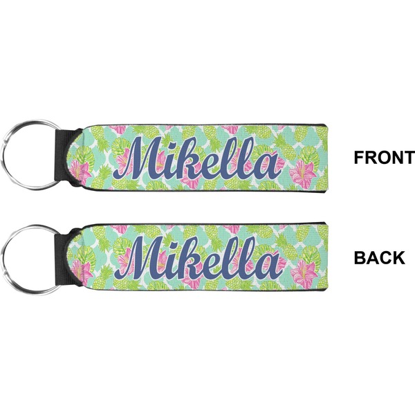 Preppy Hibiscus Wristlet (Front + Back)