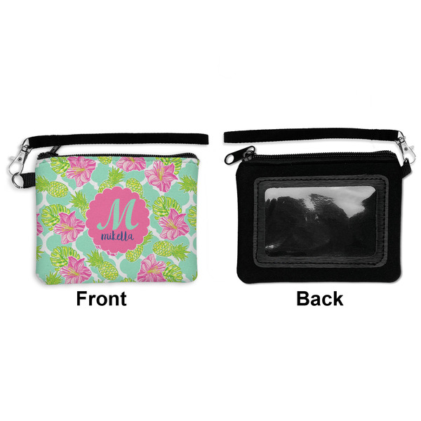 Preppy Hibiscus Wristlet ID Cases - Front & Back