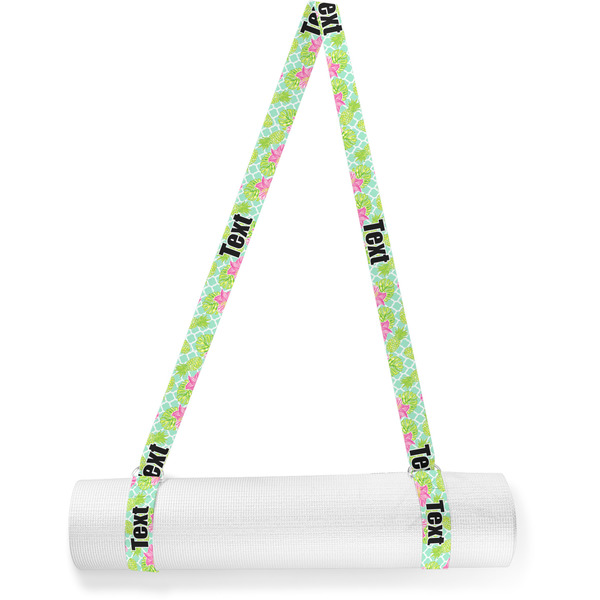 Custom Preppy Hibiscus Yoga Mat Strap (Personalized)