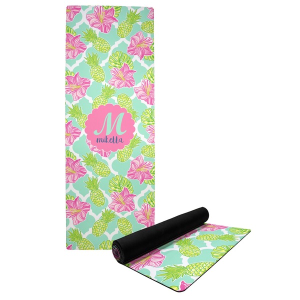 Custom Preppy Hibiscus Yoga Mat (Personalized)