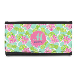 Preppy Hibiscus Leatherette Ladies Wallet (Personalized)