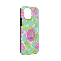Preppy Hibiscus iPhone Case - Rubber Lined - iPhone 13 Mini (Personalized)