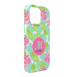 Preppy Hibiscus iPhone Case - Plastic - iPhone 13 Pro Max (Personalized)