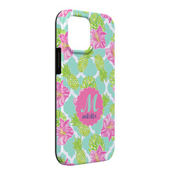 Preppy Hibiscus iPhone Case - Rubber Lined - iPhone 13 Pro Max (Personalized)