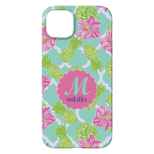 Preppy Hibiscus iPhone 14 Plus Case - Back