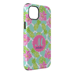 Preppy Hibiscus iPhone Case - Rubber Lined - iPhone 14 Plus (Personalized)