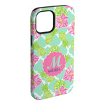 Preppy Hibiscus iPhone Case - Rubber Lined (Personalized)