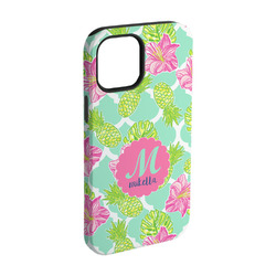 Preppy Hibiscus iPhone Case - Rubber Lined - iPhone 15 Pro (Personalized)