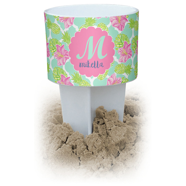 Custom Preppy Hibiscus Beach Spiker Drink Holder (Personalized)