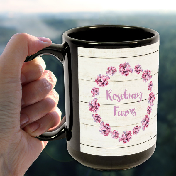 Farm House 15oz. Black Mug - LIFESTYLE