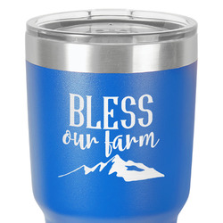 Farm House 30 oz Stainless Steel Tumbler - Royal Blue - Double-Sided (Personalized)