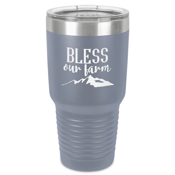 Farm House 30 oz Stainless Steel Ringneck Tumbler - Grey - Front