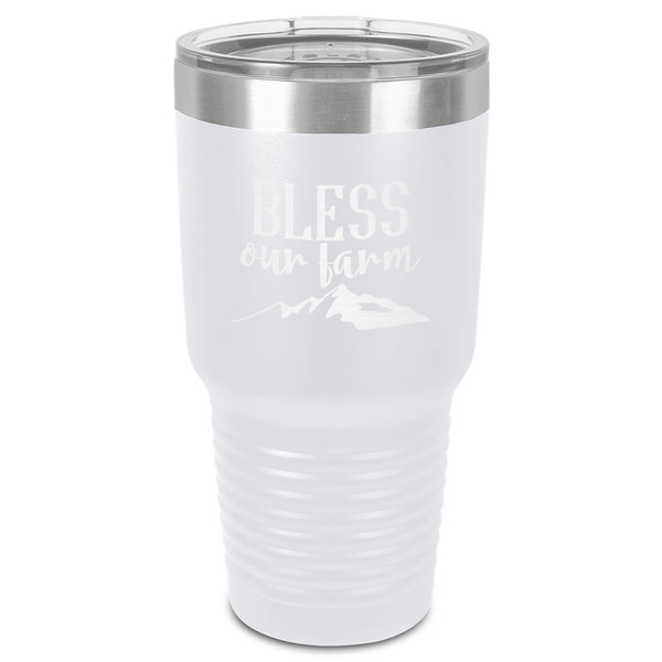 Farm House 30 oz Stainless Steel Ringneck Tumbler - White - Front