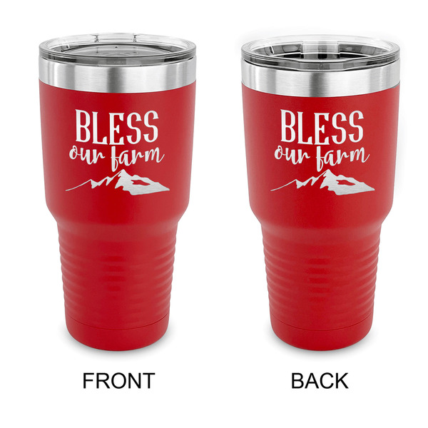 Custom Farm House 30 oz Stainless Steel Tumbler - Red - Double Sided (Personalized)