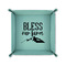 Farm House 6" x 6" Teal Leatherette Snap Up Tray - FOLDED UP
