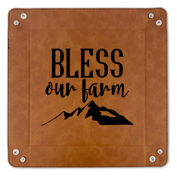 Farm House 9" x 9" Leatherette Snap Up Tray - APPROVAL (FLAT)