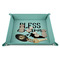 Farm House 9" x 9" Teal Leatherette Snap Up Tray - STYLED