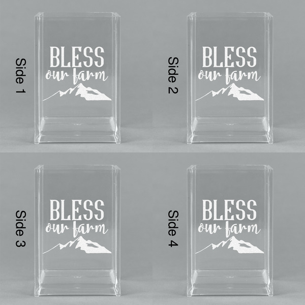 Farm House Acrylic Pen Holder - All Sides