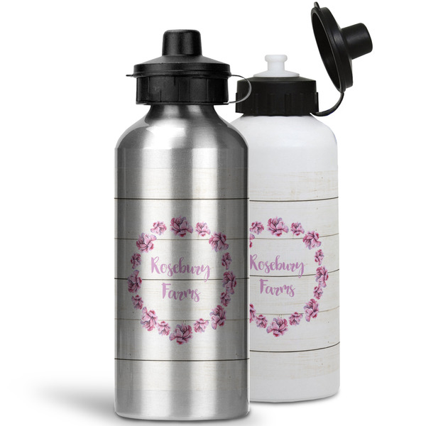 Farm House Aluminum Water Bottles - MAIN (white &silver)