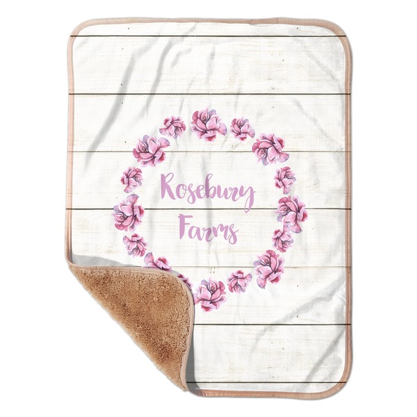 Custom Farm House Sherpa Baby Blanket - 30" x 40" w/ Name or Text