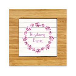 Farm House Bamboo Trivet with Ceramic Tile Insert (Personalized)