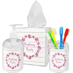 Farm House Acrylic Bathroom Accessories Set w/ Name or Text