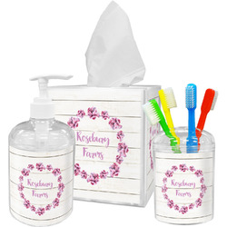 Farm House Acrylic Bathroom Accessories Set w/ Name or Text