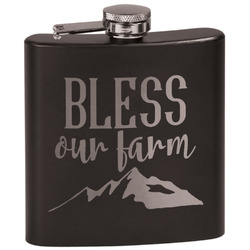 Farm House Black Flask Set (Personalized)